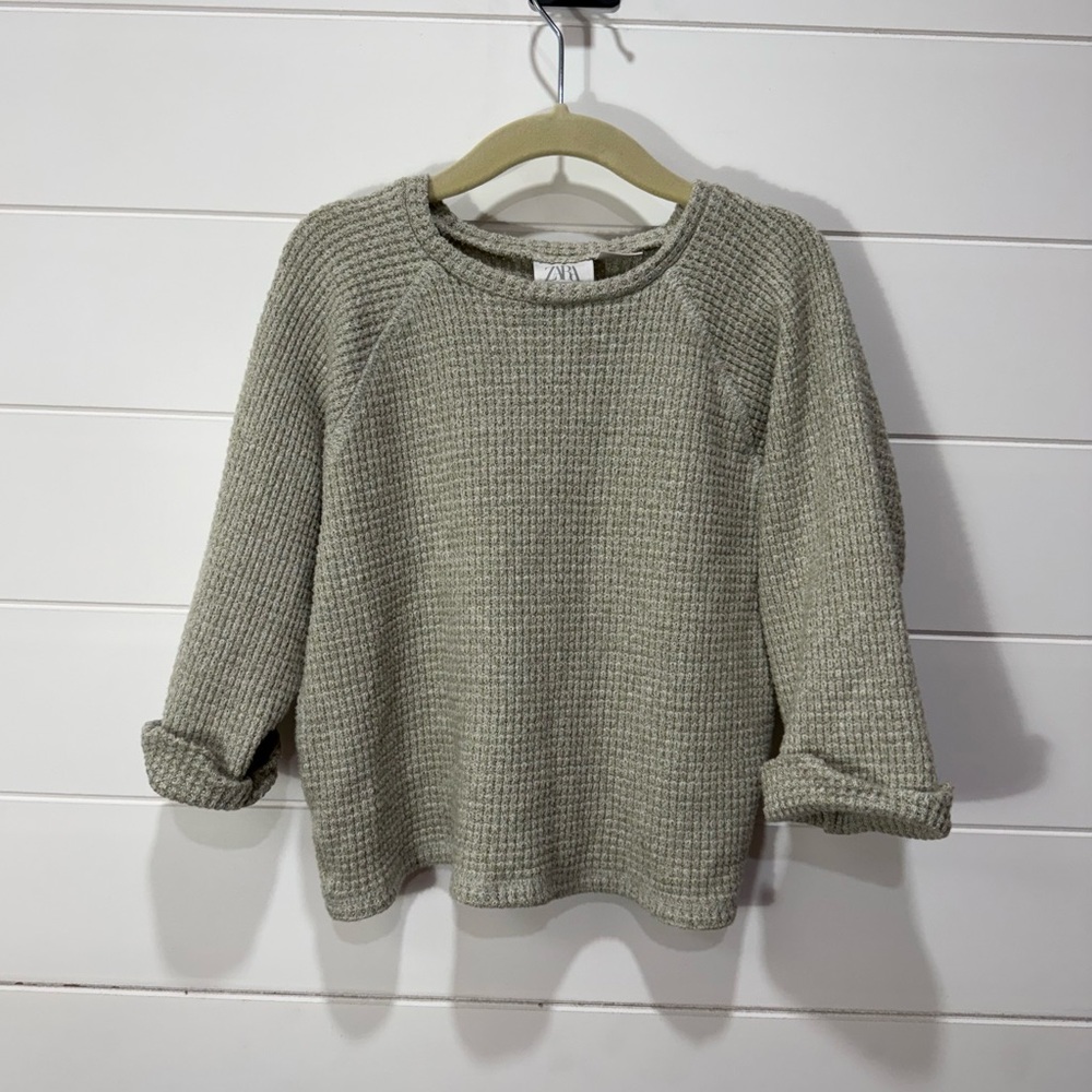 Zara 4-5 Years Waffle Knit Sweater - Cream